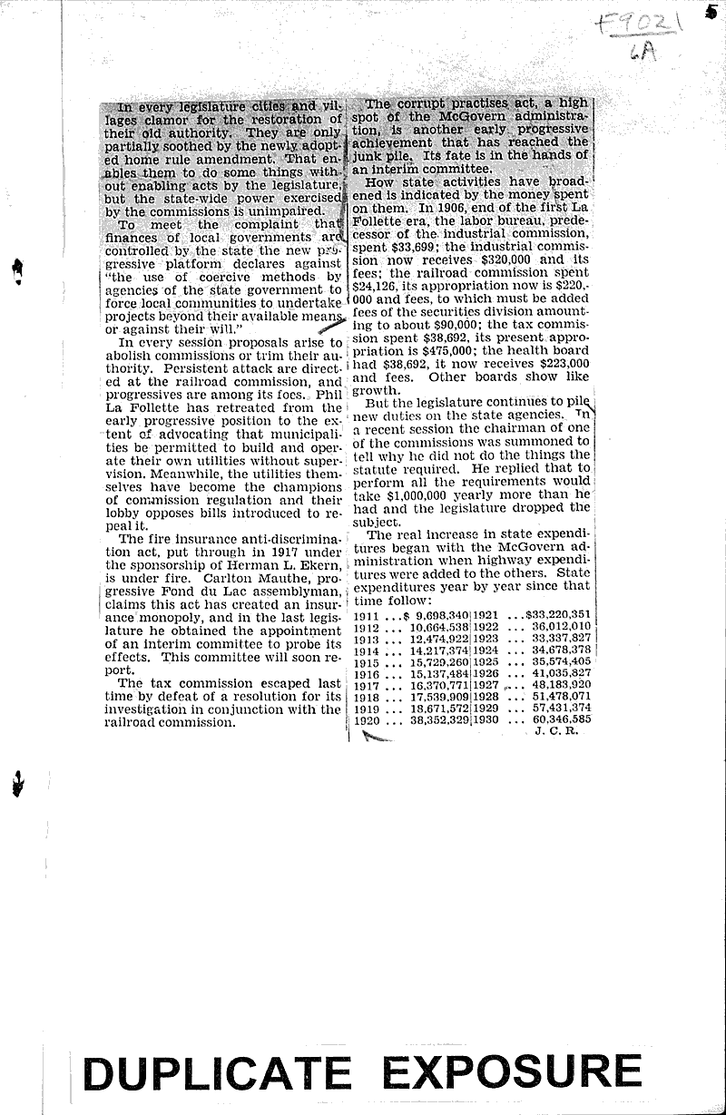 Source: Milwaukee Journal Topics: Government and Politics Date: 1930-10-21