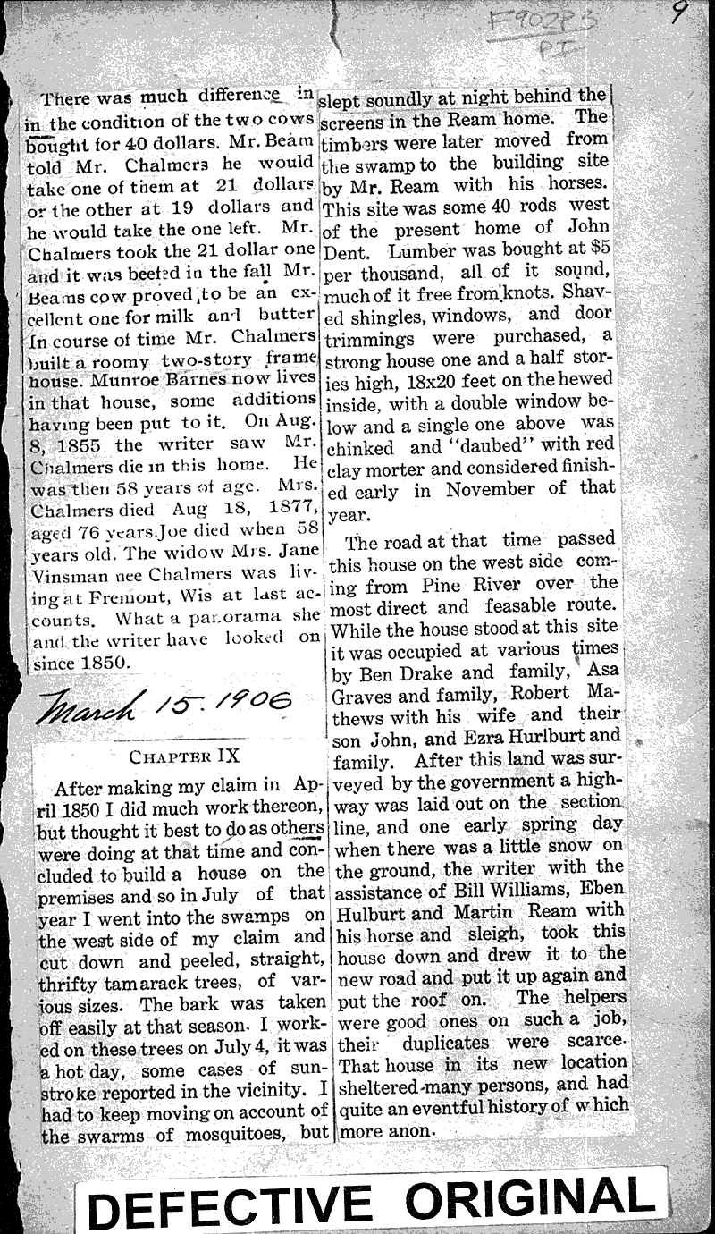  Source: Pine River Times Topics: Transportation Date: 1906-01-18