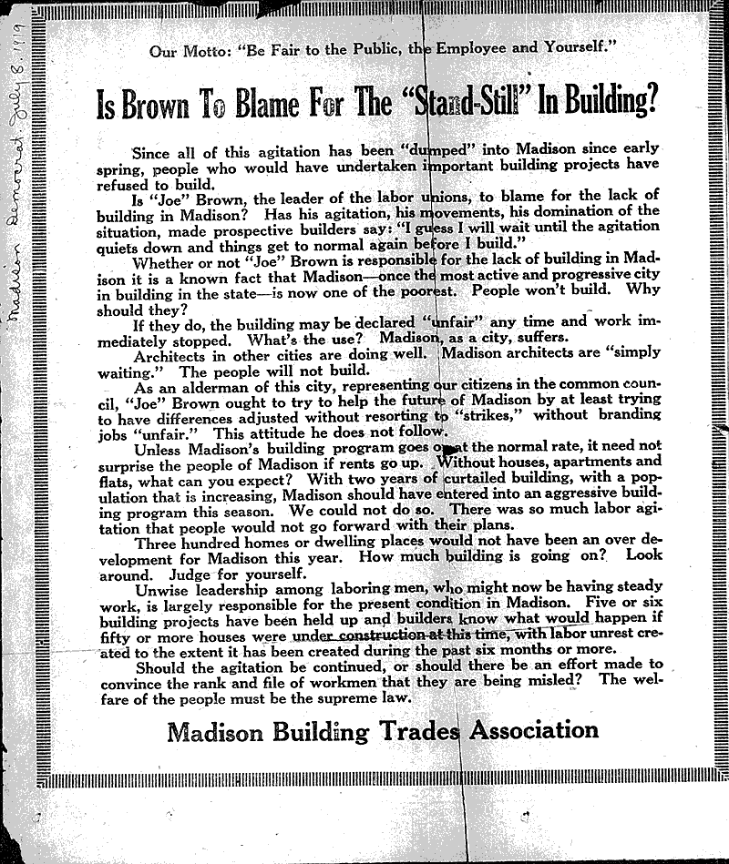  Source: Madison Democrat Topics: Social and Political Movements Date: 1919-07-??