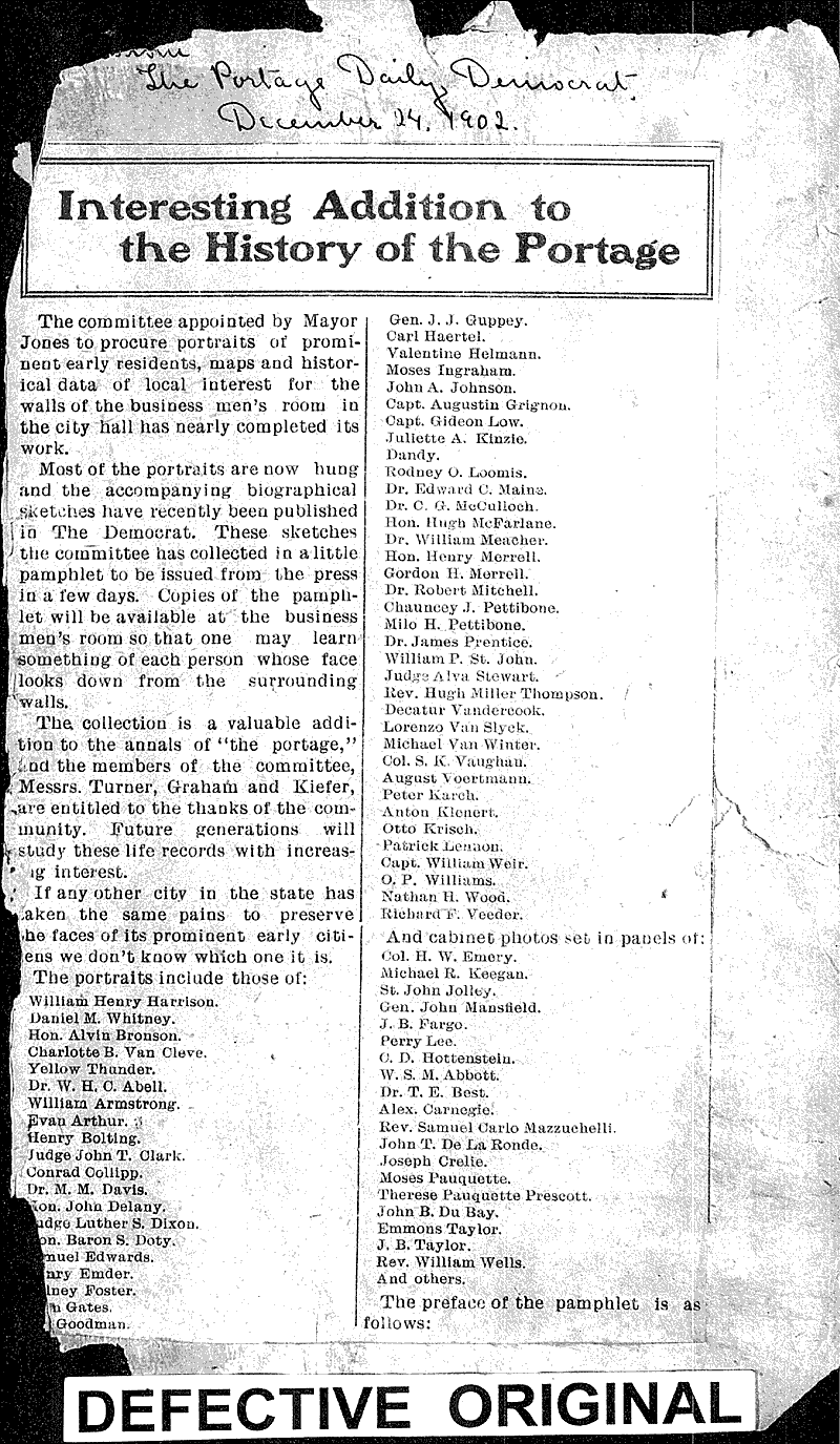  Source: Portage Democrat Date: 1902-12-24