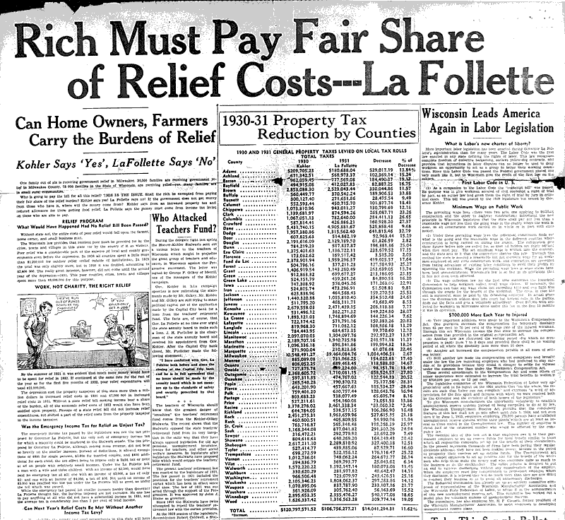 Rich must pay fair share of relief costs La Follette Newspaper